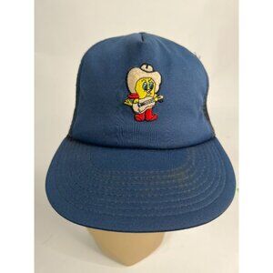 Vintage 1980s Mesh Trucker Hat With Retro Cartoon Character Patch